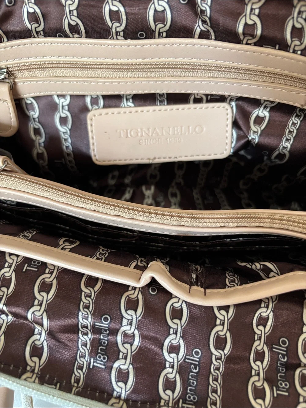 Tignanello White (Cream) Leather Satchel